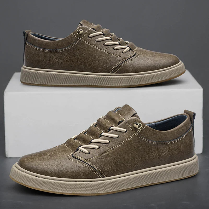 Classic Lace-Up Leather Sneakers
