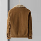 Sherpa-Lined Corduroy Button Jacket