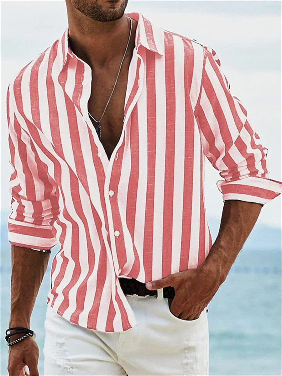 Striped Long Sleeve Summer Overshirt