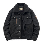 Fur-Collar Sherpa-Lined Suede Jacket