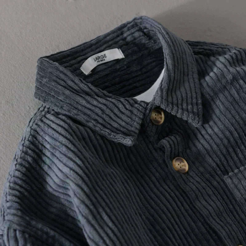 Corduroy Overshirt with Chest Pockets