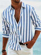 Striped Long Sleeve Summer Overshirt