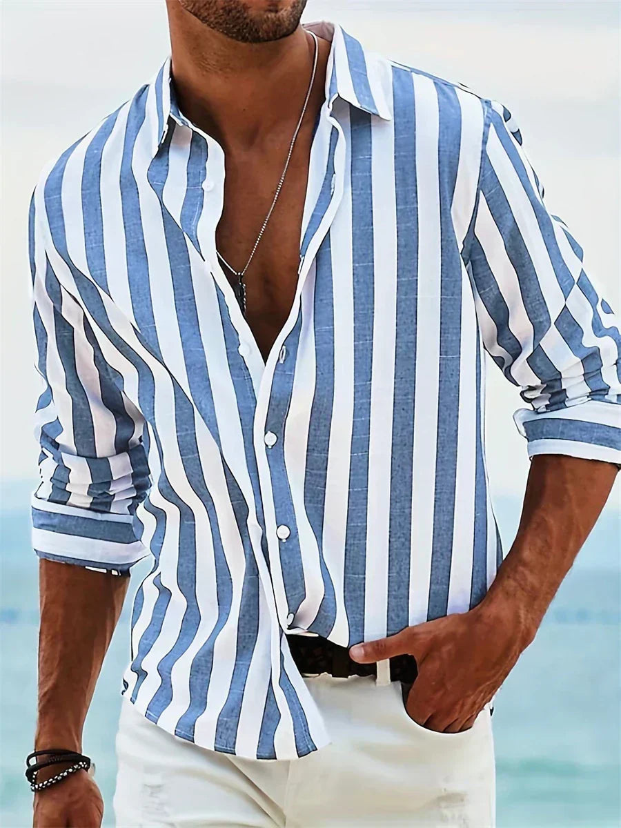 Striped Long Sleeve Summer Overshirt