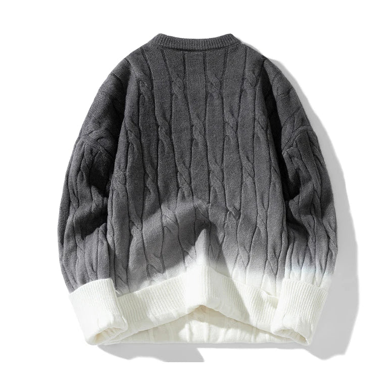 Cable Knit Gradient Wool Sweater