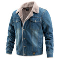Fleece-Lined Button-Up Denim Jacket