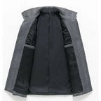 Herringbone Button-Up Wool Jacket