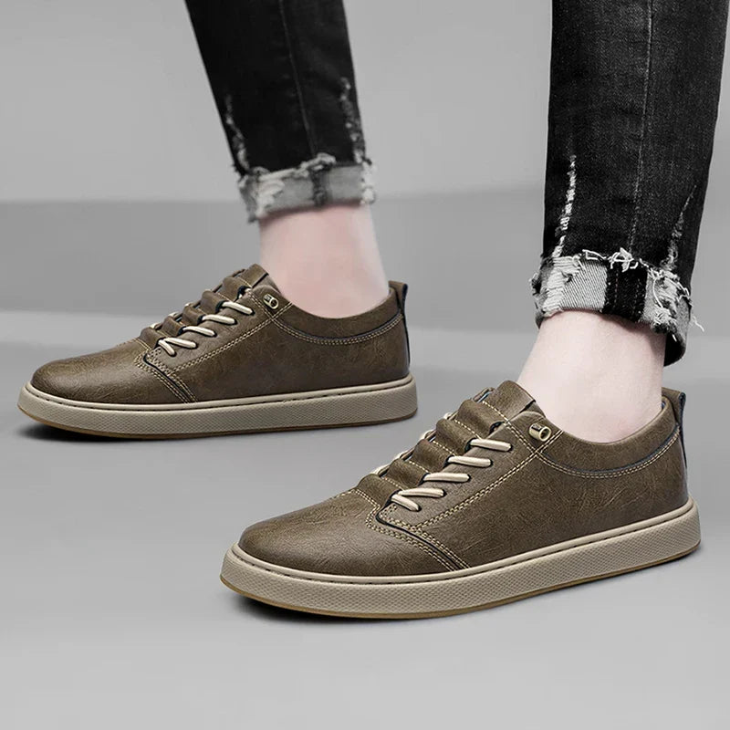 Classic Lace-Up Leather Sneakers
