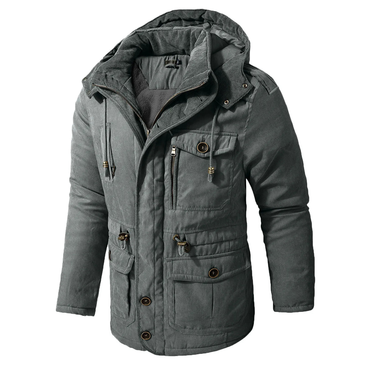Fleece-Lined Adjustable Hood Parka
