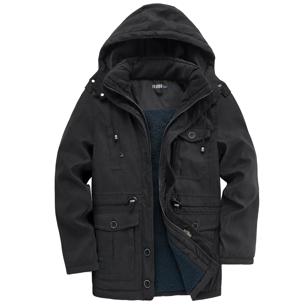 Fleece-Lined Adjustable Hood Parka