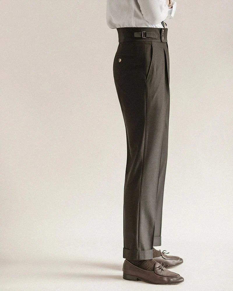 Pleated High Waist Dress Trousers