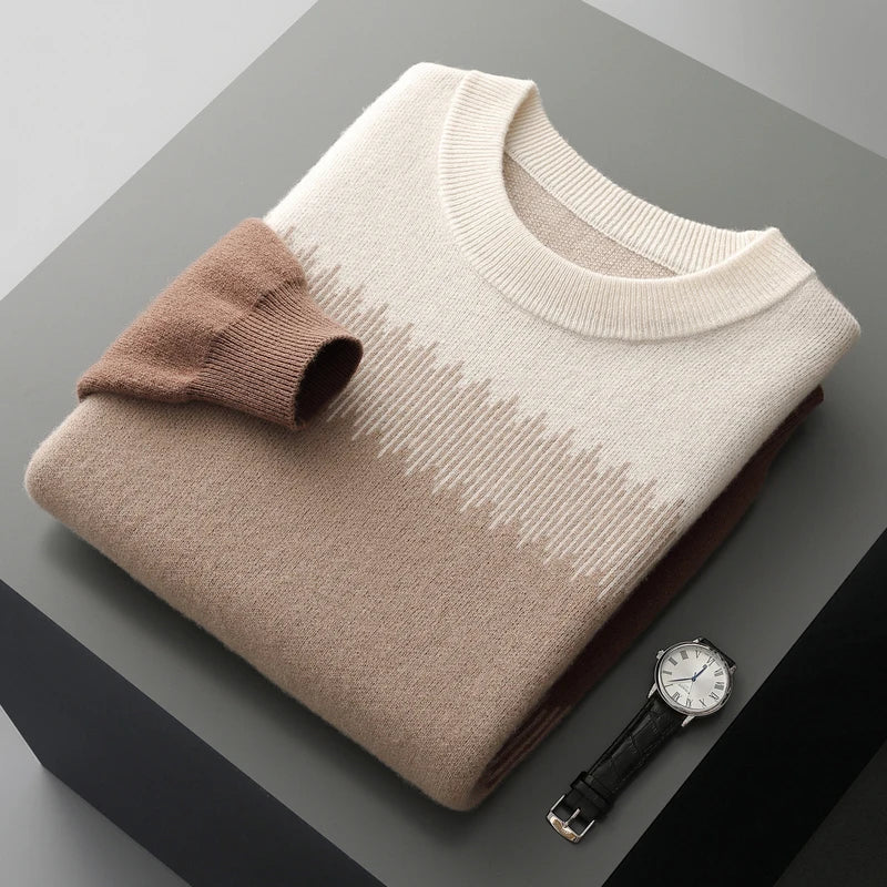 Tonal Gradient Merino Wool Sweater