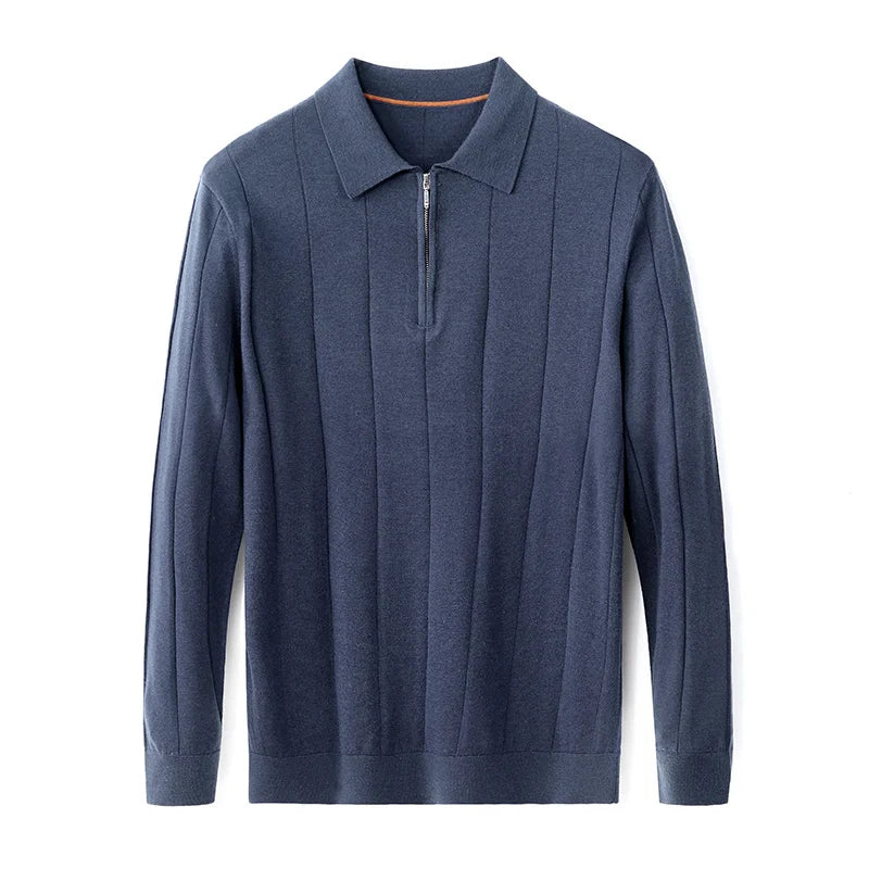 Quarter Zip Collared Wool Sweater