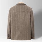 Herringbone Button-Up Wool Jacket