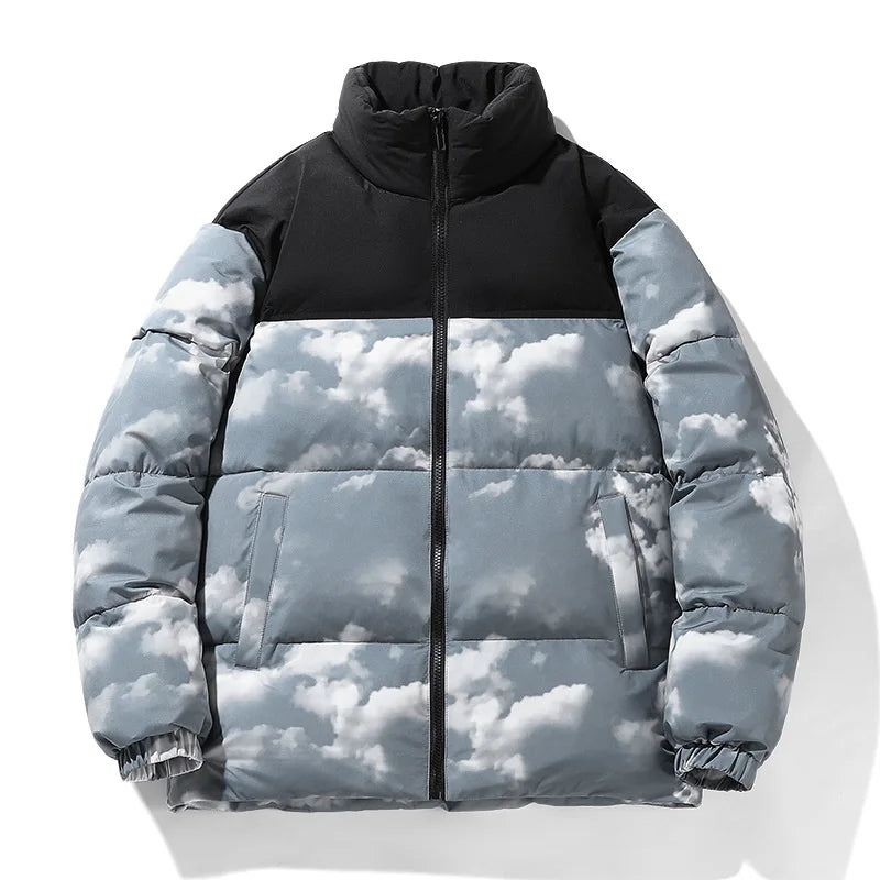 Cloud-Pattern Two-Tone Puffer