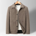 Herringbone Button-Up Wool Jacket