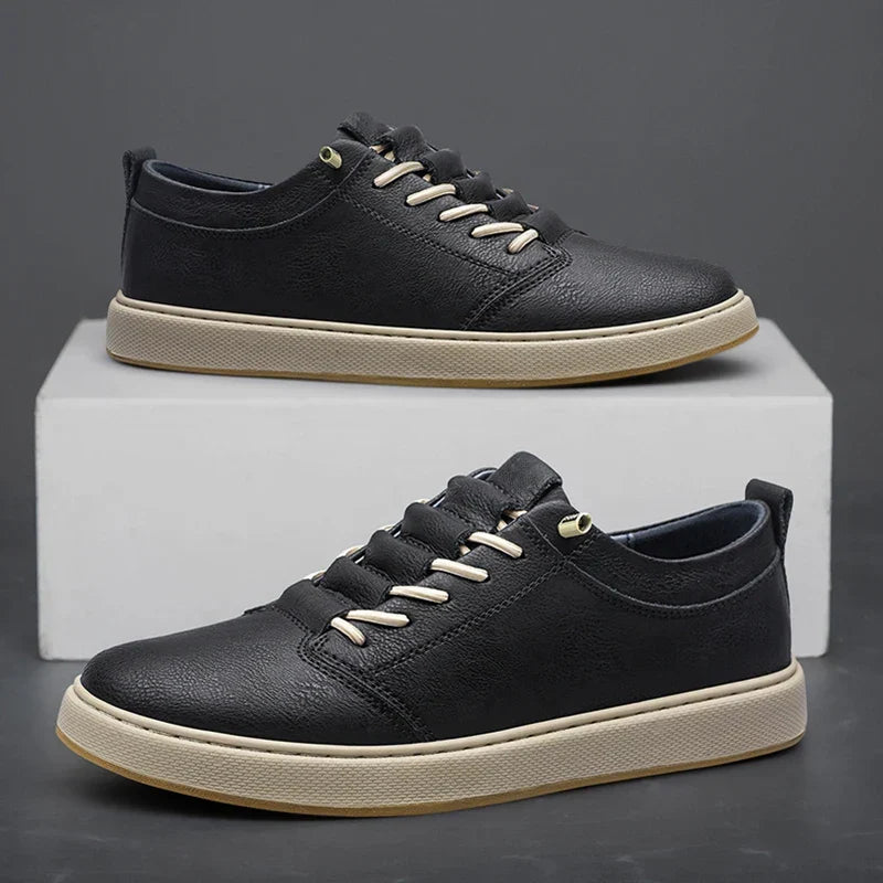 Classic Lace-Up Leather Sneakers