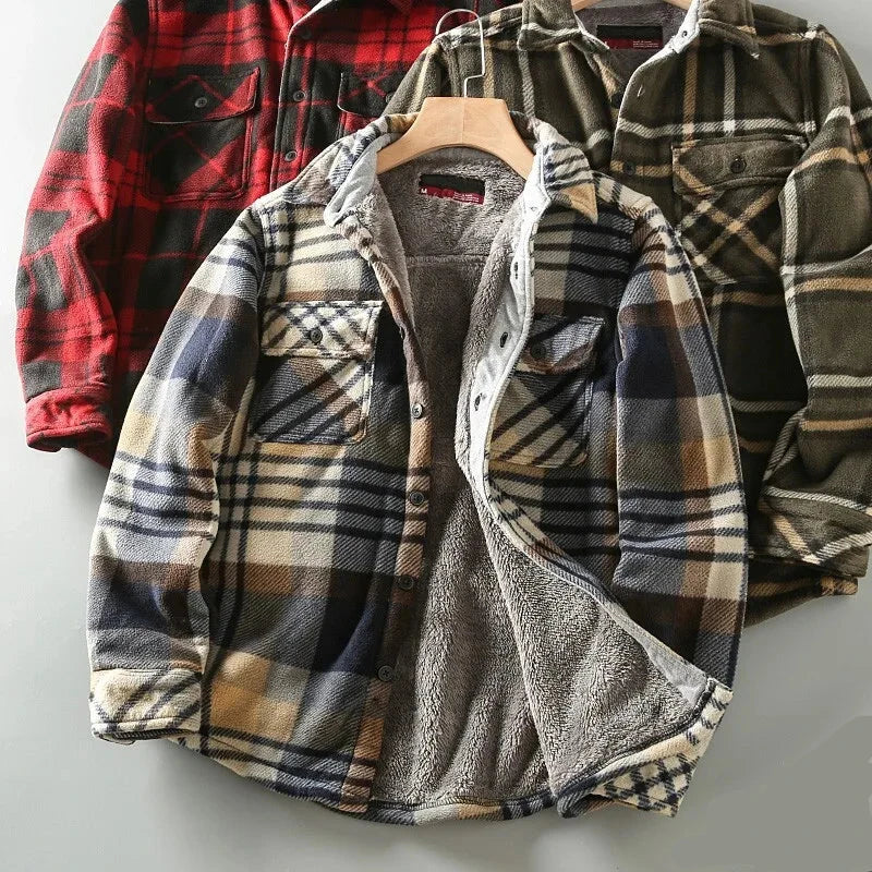 Plaid Sherpa-Lined Outdoor Jacket