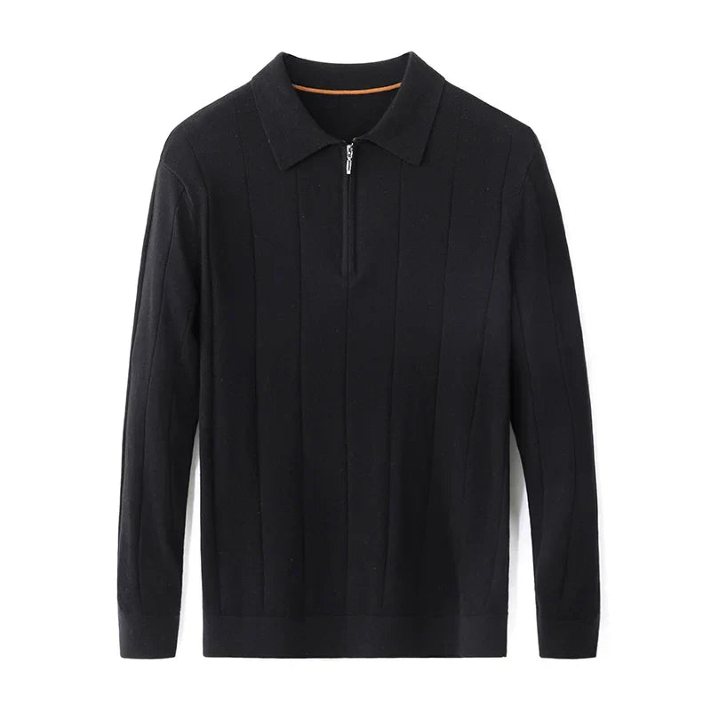 Quarter Zip Collared Wool Sweater