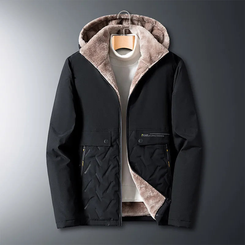 Quilted Fleece Lined Hooded Jacket