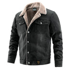 Fleece-Lined Button-Up Denim Jacket