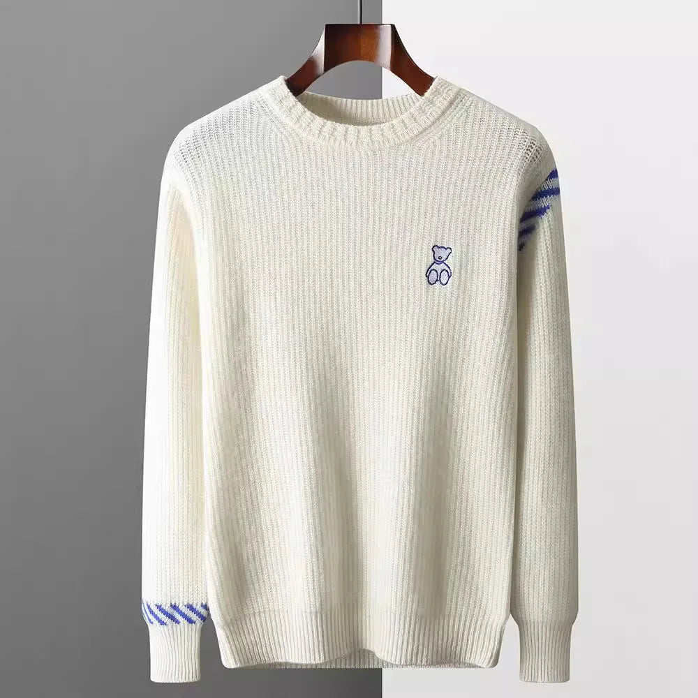 Embroidered Teddy Rib Knit Sweater