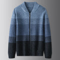 Full Zip Gradient Wool Sweater
