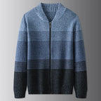 Full Zip Gradient Wool Sweater