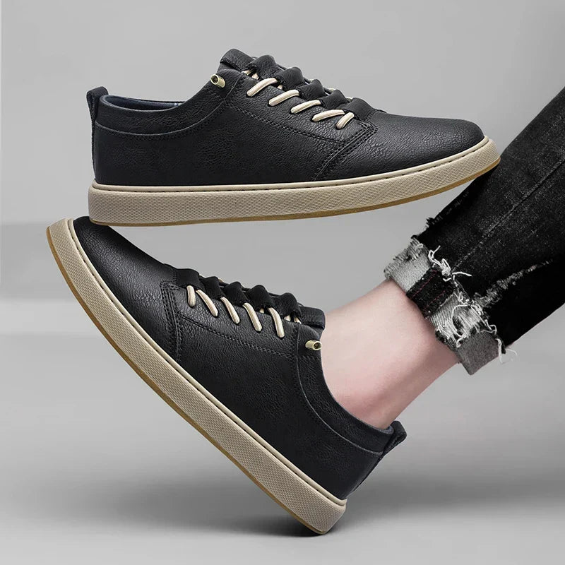 Classic Lace-Up Leather Sneakers