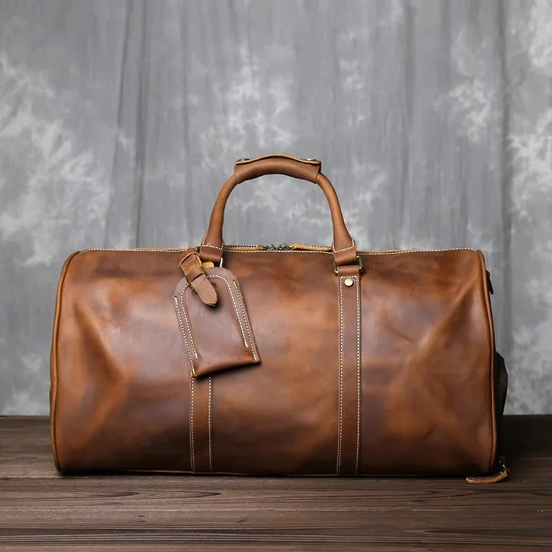 Cowhide Leather Weekender Bag