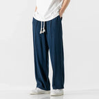 Woven Drawstring Linen Sweatpants