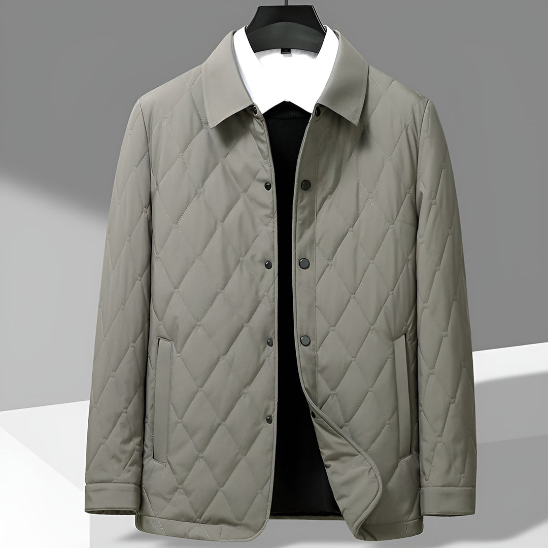 Diamond-Quilted Tailored Coat