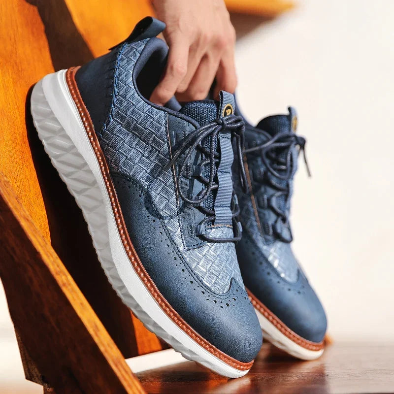 Oxford-Style Leather Sneakers