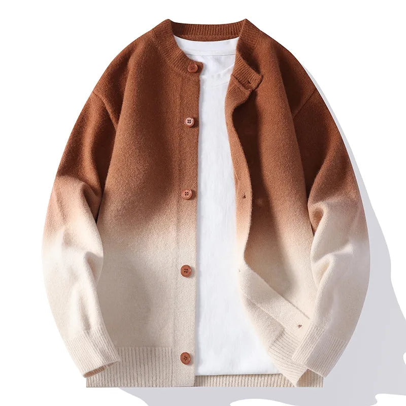 Ombre Fade Brushed Knit Cardigan