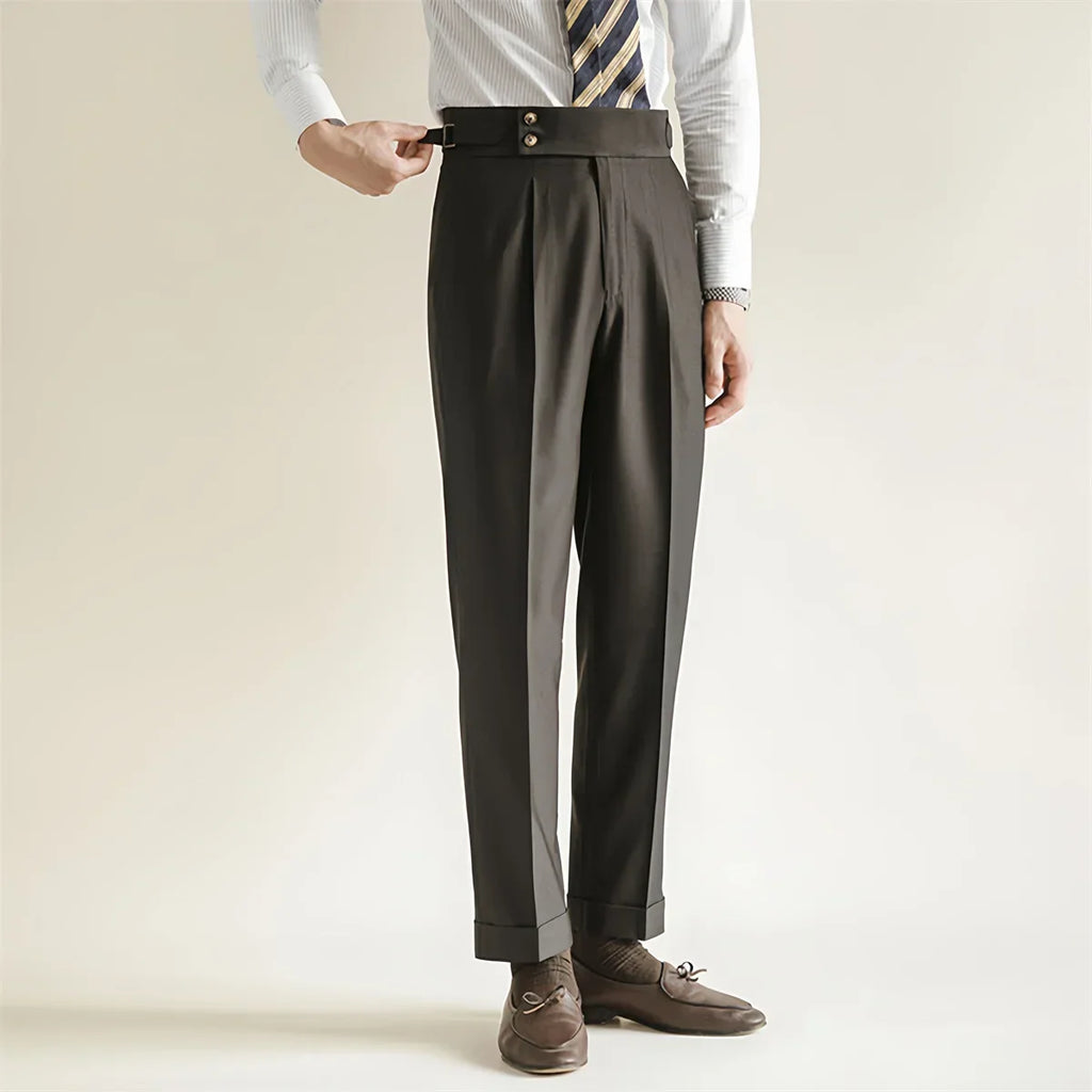 Pleated High Waist Dress Trousers