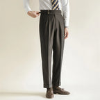 Pleated High Waist Dress Trousers