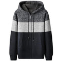 Striped Textured Wool Zip Hoodie