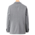 Herringbone Button-Up Wool Jacket