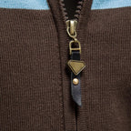 Full-Zip Cotton Knit Sweater