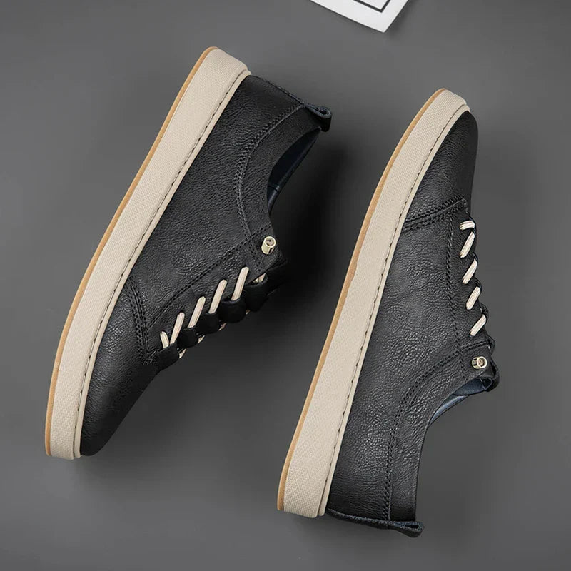 Classic Lace-Up Leather Sneakers