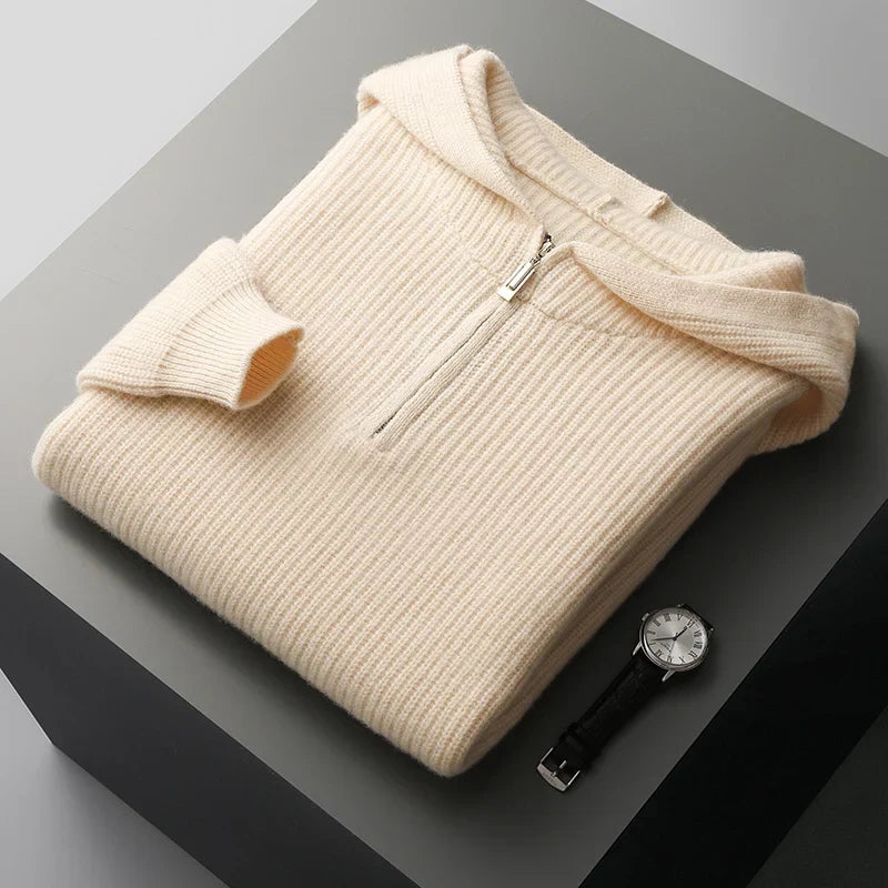 Quarter-Zip Merino Wool Hoodie