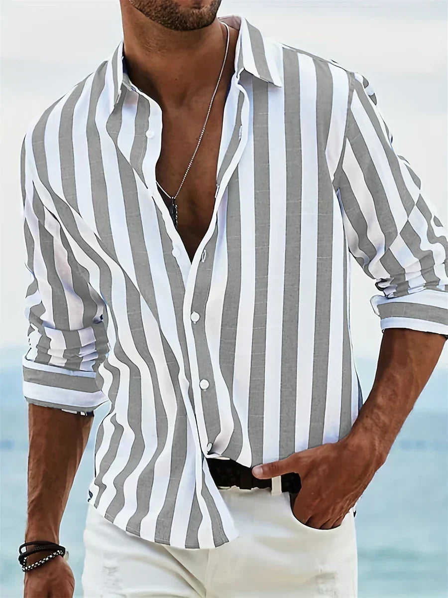 Striped Long Sleeve Summer Overshirt