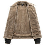 Fleece-Lined Button-Up Denim Jacket