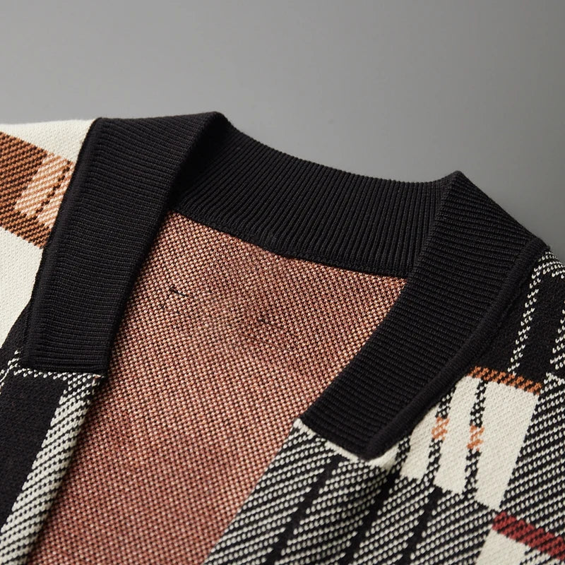 Abstract Pattern Wool Blend Cardigan