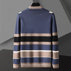 Vertical Stripe Open-Front Cardigan