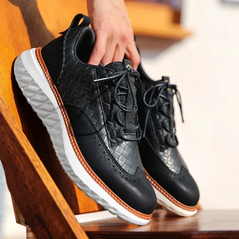 Oxford-Style Leather Sneakers
