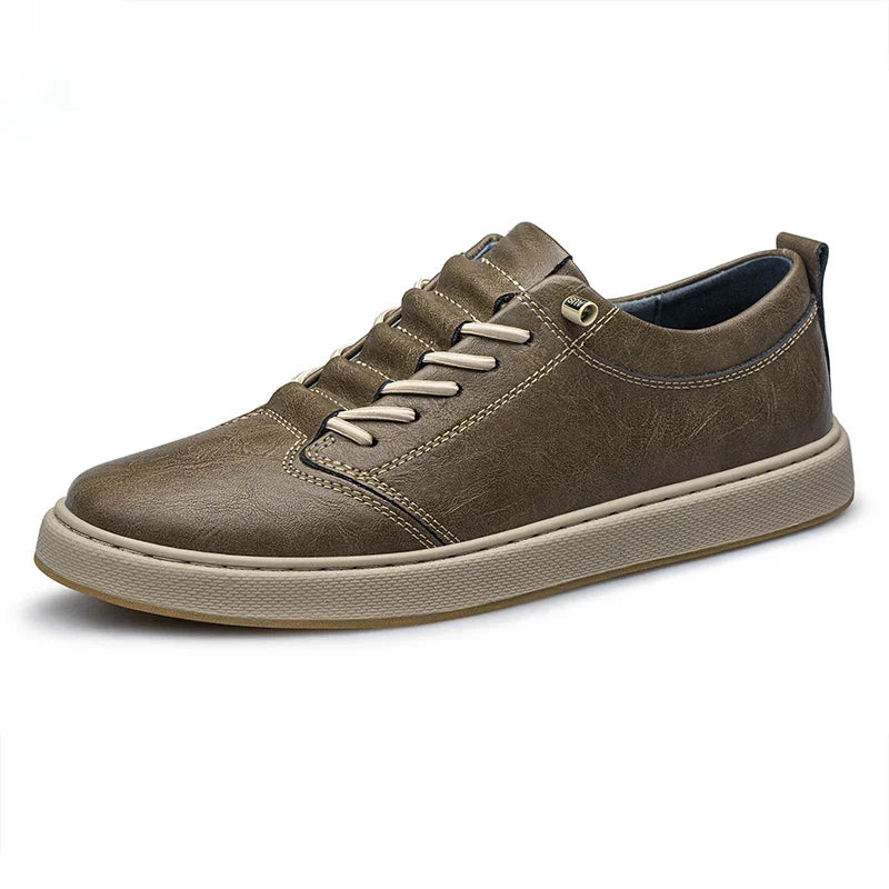 Classic Lace-Up Leather Sneakers