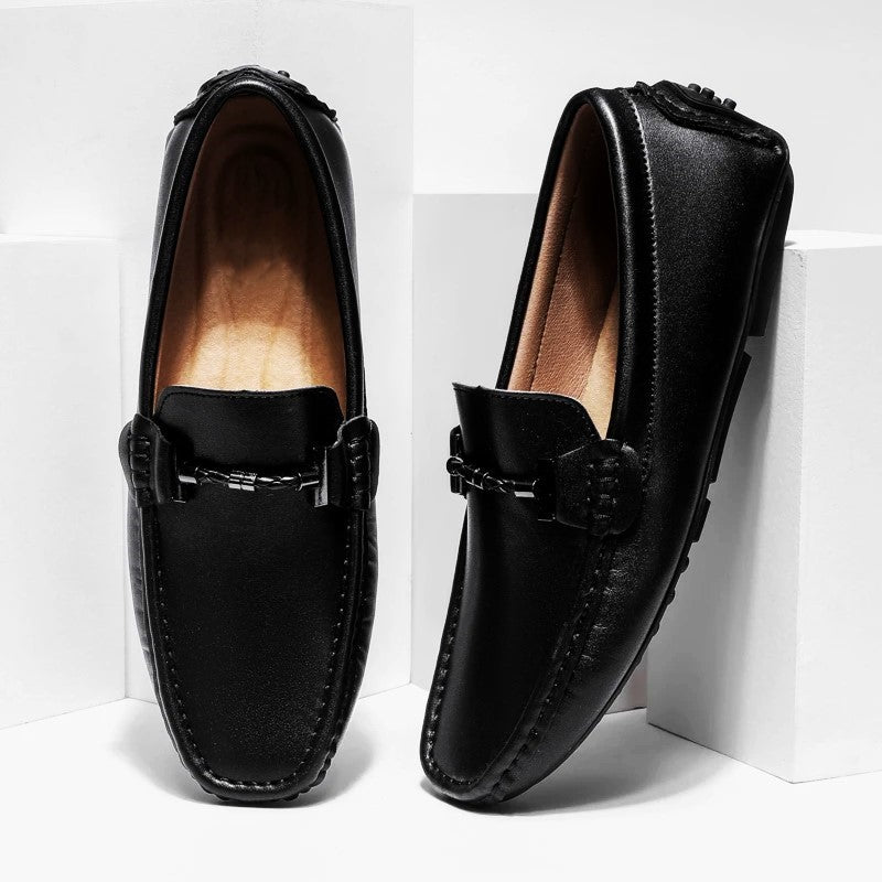 Real Leather Slip-On Moccasins