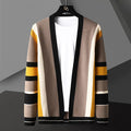 Vertical Stripe Open-Front Cardigan