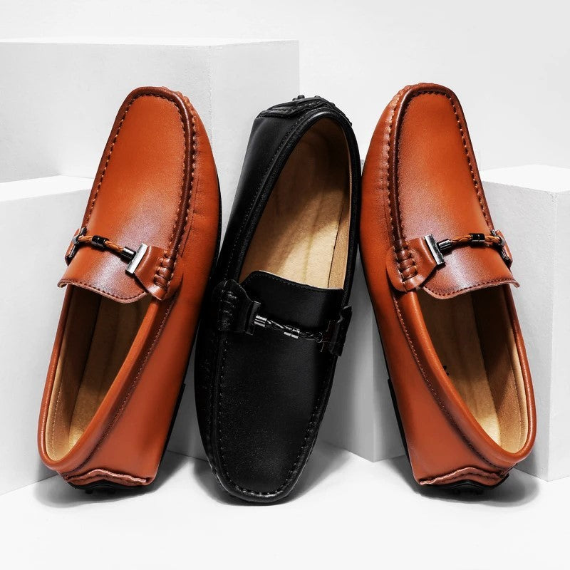 Real Leather Slip-On Moccasins
