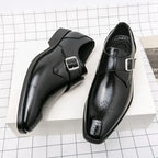 Brogue-Detail Buckle Dress Shoes